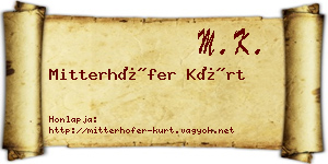 Mitterhöfer Kürt névjegykártya